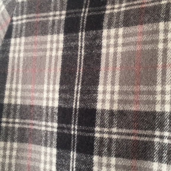 Old Navy Girl’s brown plaid wool coat - Picture 3 of 6